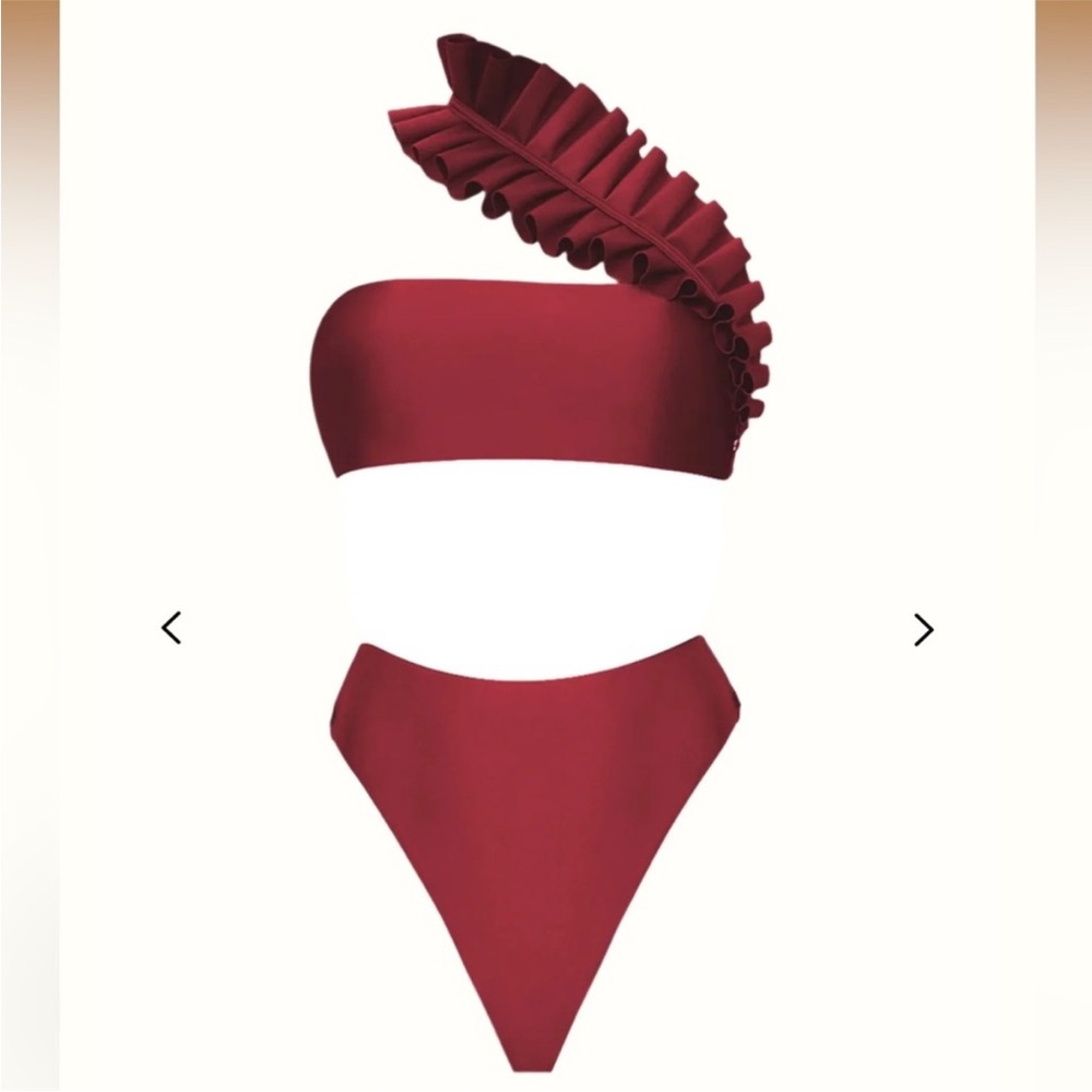 ANDREA IYAMAH Liva Bikini XS Set Wine Red